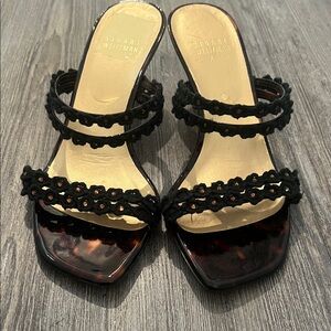 Stuart Weitzman Black and Brown Women's Sandals